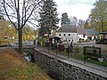 Gemauertes Bachbett der Seltenrein, mit allen Treppenabgängen zum Bach und allen überspannenden Bogenbrücken und Steindeckerbrücken