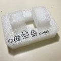 A piece of packaging foam made from LDPE