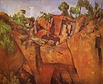 Paul Cézanne: La Carrière de Bibémus / Stenbrottet i Bibémus (omkring 1895), olja på duk, 65x81, beslagtagen i augusti 1937 på Museum Folkwang, i New York 1938–1964, därefter förvärvad tillbaka av Museum Folkwang.
