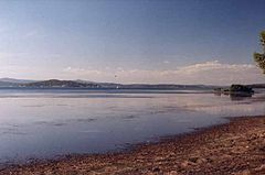 Lake Macquarie - View from Swansea showing Pulbah Island