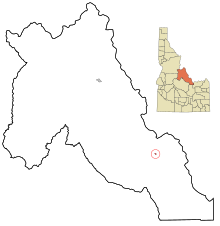 Județul Lemhi Idaho Zonele încorporate și necorporate Leadore Highlighted.svg