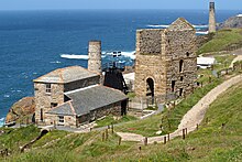 Levant Mine in Cornwall, an early subject of preservation in the 1930s. Levant Steam Mine, Cornwall.jpg