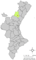 Розташування муніципалітету Торречива у автономній спільноті Валенсія