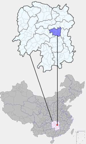 Location in Hunan Province