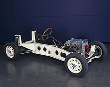 Backbone chassis of the 1962 Lotus Elan Lotus Elan car chassis.jpg