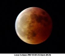 Lunar Eclipse viewed from Huddersfield UK - 2007-03-03 23:52pm