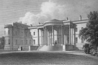 1829 engraving of Luton Hoo, as designed by Robert Adam. Two major sets of alterations were made after the image was published. Luton Hoo Jones's View 1829.jpg