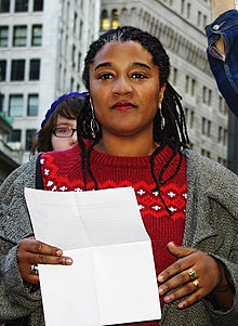 Nottage reading at Occupy Wall Street, November 2011 Lynn Nottage Occupy Wall Street 2011 Shankbone.JPG