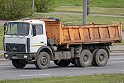 English: MAZ-5516 dump truck. Minsk, Belarus Беларуская: Самазвал МАЗ-5516. Мінск, Беларусь Русский: Самосвал МАЗ-5516. Минск, Беларусь