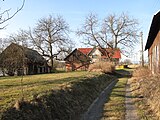 Čeština: Cesta v Malčicích. Okres Liberec, Česká republika.