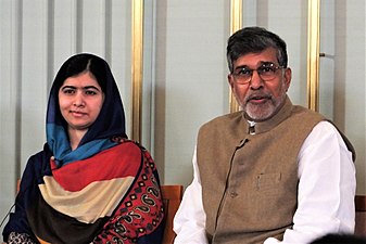 Malala Yousafzai och Kailash Satyarthi.