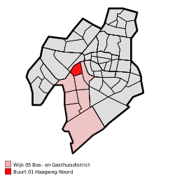 Locatie Haagweg-Noord in de gemeente Leiden