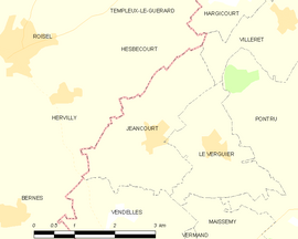 Mapa obce Jeancourt