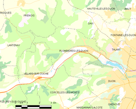 Mapa obce Plombières-lès-Dijon