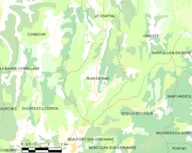 Mapa obce Plan-de-Baix