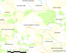 Mapa obce Cassagnabère-Tournas