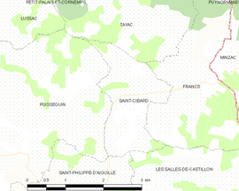 Mapa obce Saint-Cibard