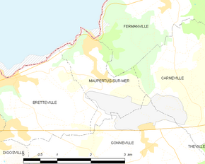 Poziția localității Maupertus-sur-Mer