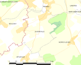 Mapa obce Joudreville