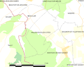Poziția localității Halles-sous-les-Côtes