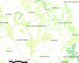 Mapa obce Saint-Martin-d’Arberoue