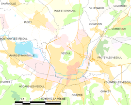 Mapa obce Vesoul