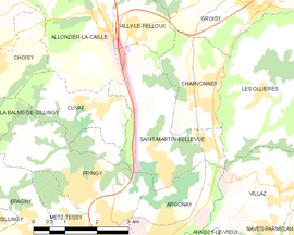 Mapa obce Saint-Martin-Bellevue