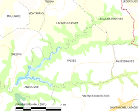 Mapa obce Padiès