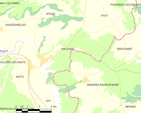 Poziția localității Ravières