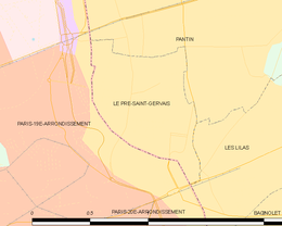 Le Pré-Saint-Gervais - Mapa