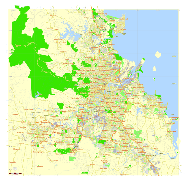 Peta kawasan metropolitan Brisbane