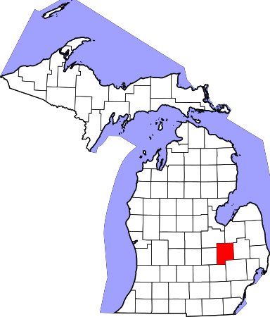 Map of Michigan highlighting Genesee County.svg