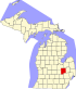 Kart over Michigan som fremhever Genesee County.svg