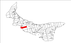 Map of Prince Edward Island highlighting Lot 26