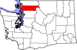 map of Washington highlighting Skagit County