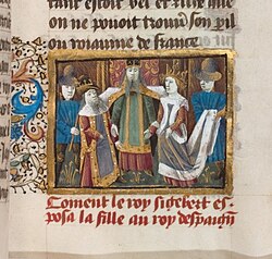Mariage de Sigebert et Brunehaut - Grandes Chroniques de France BNF Fr2610 f31r.jpg
