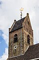 Zicht op de toren van de Mariakerk in Wierum.