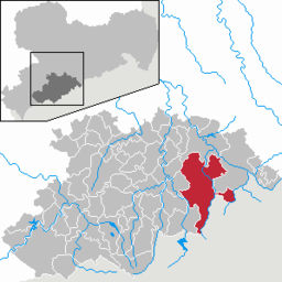 Läget för kommunen Marienberg i Erzgebirgskreis