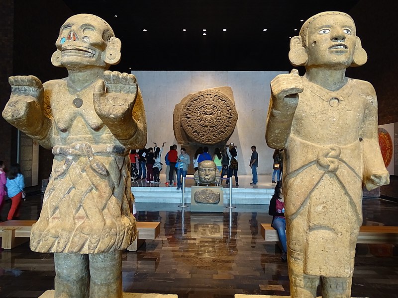 File:Mexica Figures with Calendar Stone - Museum of Anthropology - Mexico City - Mexico (15486568636).jpg