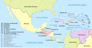 Politische Karte Mittelamerika