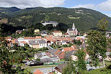 Murau von Südwesten mit der Stolzalpe im Hintergrund