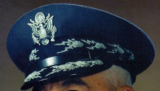 The special uniform cap of the CSAF. It is worn by the CJCS or the VCJCS when the incumbent of those positions is a USAF officer.
