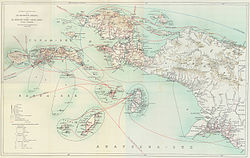 Lodní spojení kolem Nizozemské Nové Guineje v době kolem roku 1915
