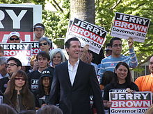 Newsom campaigns for Jerry Brown for governor, October 2010