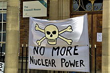 In March 2006, a protest took place in Derby where campaigners handed a letter to Margaret Beckett, head of DEFRA, outside Derby City Council about the dangers of nuclear power stations. No nuclear.jpg