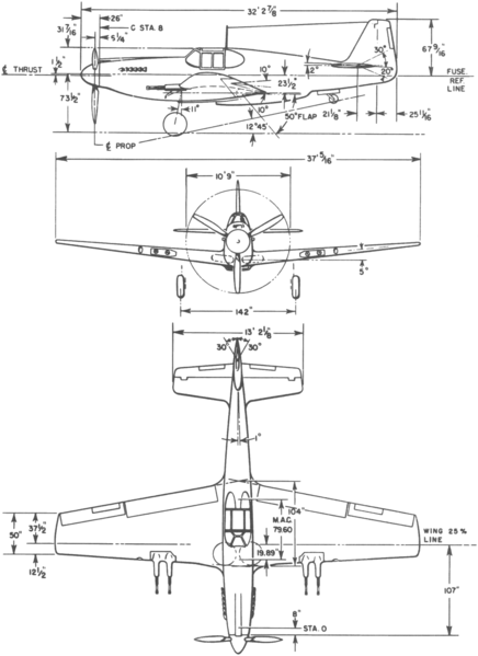 File:North American Mustang IA 3-view line drawing.png