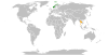 Location map for Norway and Thailand.