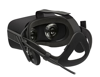 Virtual reality headset Head-mounted device that provides virtual reality for the wearer