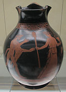 Oinochoe con satiro che insegue una menade, pittore dei niobidi, 460-450 ac. ca.JPG