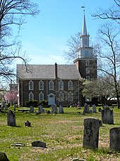 Trinity Church in Swedesboro, New Jersey. Originally serving a Church of Sweden congregation, it became an Episcopal church in 1786, when this building was completed. Old Swedes 2 NJ.JPG